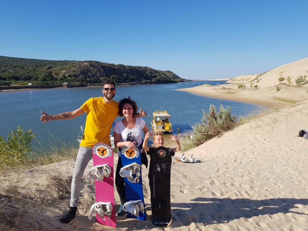 Sandboarding on Chrislin Family Safari Holiday